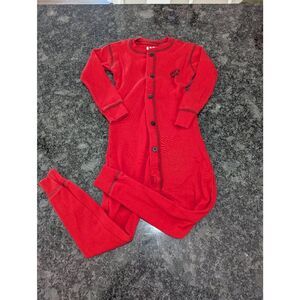 Lazy One Sleep One‎ Piece pajamas kid's 3T red bear bum Wyoming wilderness Pjs
